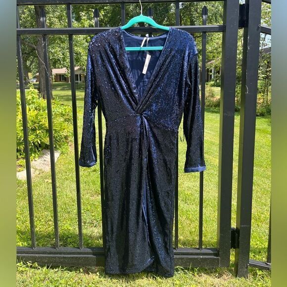 Anthropologie Sequin Twist Front Dress NWT - Picture 5 of 14